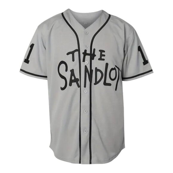 Sandlot Baseball Jersey Yeah-Yeah #11 Gray Stitched Men's - Picture 2 of 8